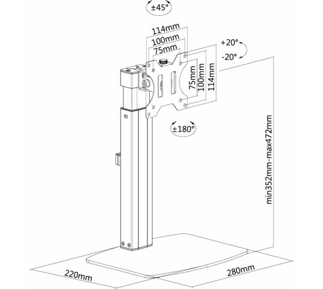 Monitorstandaard Neomounts D865 10-32" zwart