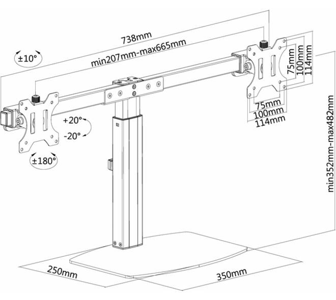 Monitorstandaard Neomounts D865D 10-32" zwart