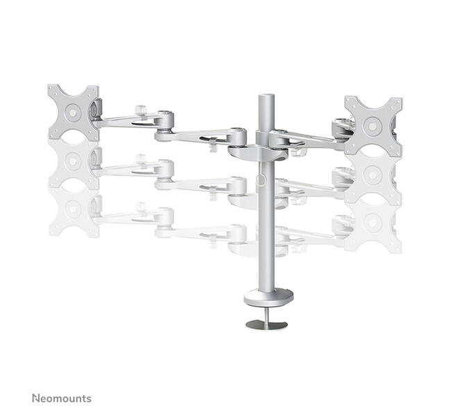 Monitorarm Neomounts D935DG 2x10-27" doorvoer zilvergrijs