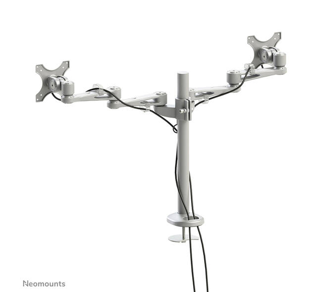 Monitorarm Neomounts D935DG 2x10-27" doorvoer zilvergrijs