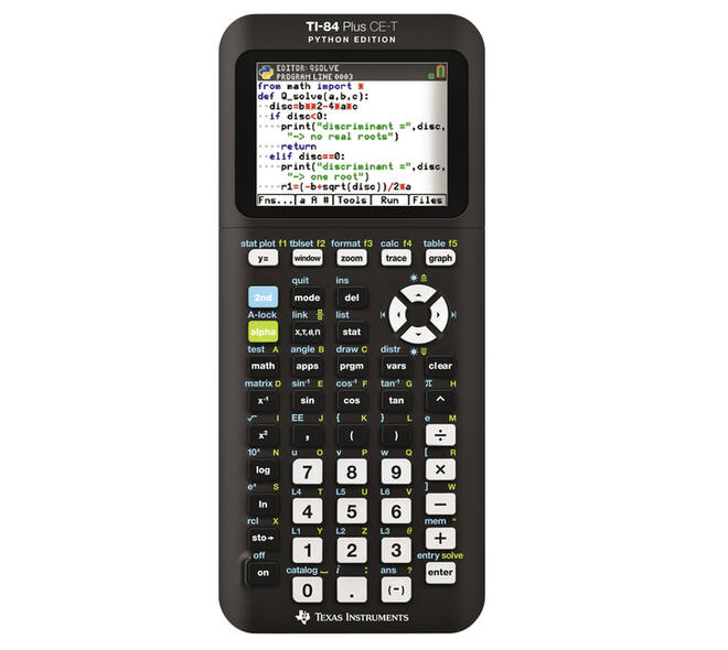 Rekenmachine TI-84 Plus CE-T Python Edition