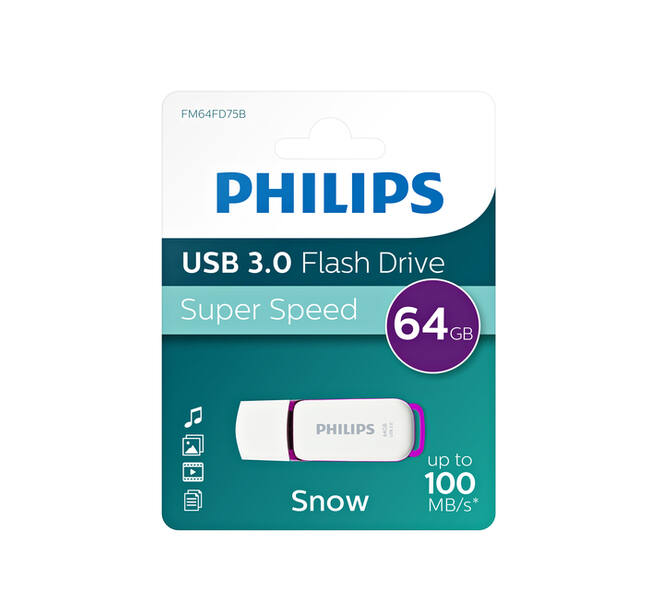 USB stick 3.0 Philips Snow USB-A 64GB paars