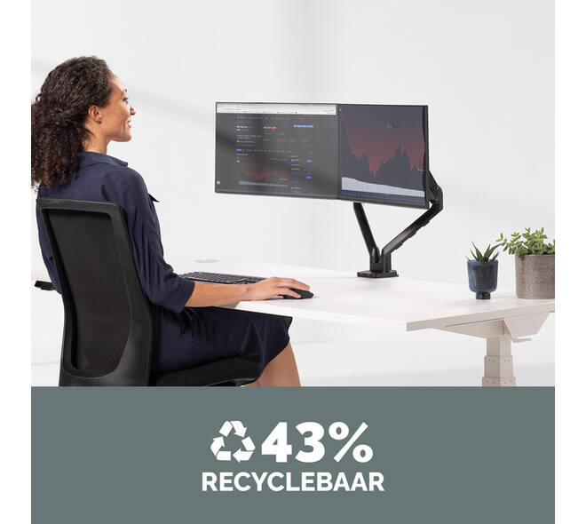Monitorarm Fellowes Platinum Series dubbel horizontaal