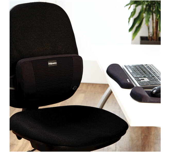 Polssteun Fellowes Plush Touch zwart