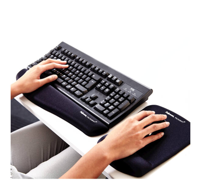 Polssteun Fellowes Plush Touch zwart
