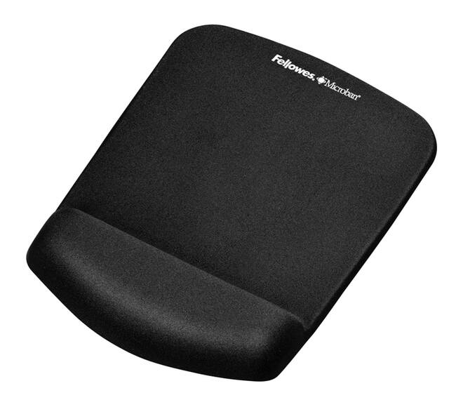 Muismat met polssteun Fellowes Plush Touch zwart