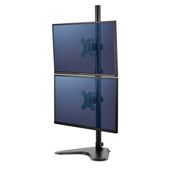 Monitorarm Fellowes Seasa dubbel verticaal vrijstaand zwart