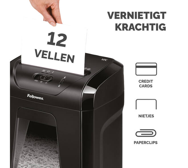 Papiervernietiger Fellowes Powershred 12C snippers 4x40mm