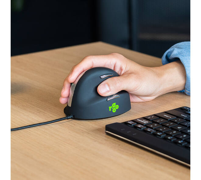 Muis R-Go Ergonomisch HE Break Draad Rechts M