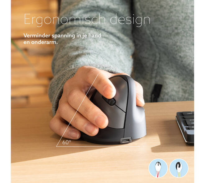 Muis R-Go Ergonomisch HE Break Wireless Rechts M