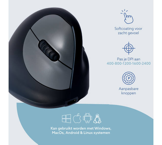 Muis R-Go Ergonomisch HE Break Wireless Rechts M