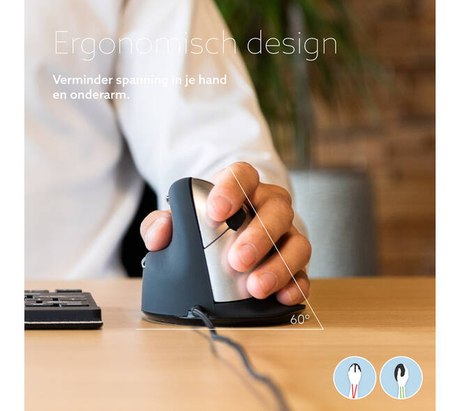 Muis R-Go Ergonomisch HE Break Draad Links M