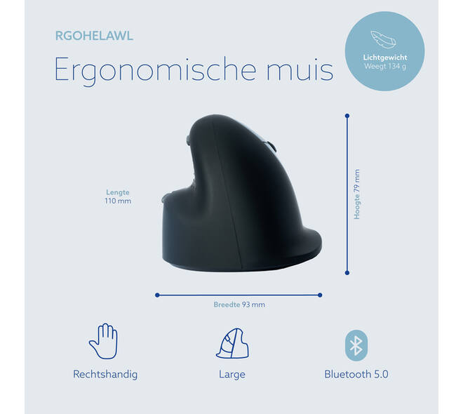 Muis R-Go Ergonomisch HE Break Wireless Rechts L