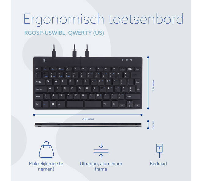 Toetsenbord R-Go Ergonomisch Split Break QWERTY