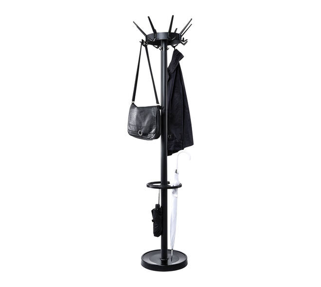 Kapstok MAUL Caligo staand 175cm 32 haken zwart RAL9004