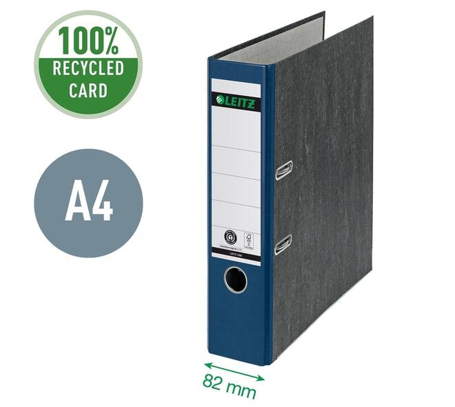 Ordner Leitz 1080 180° 80mm karton A4 blauw