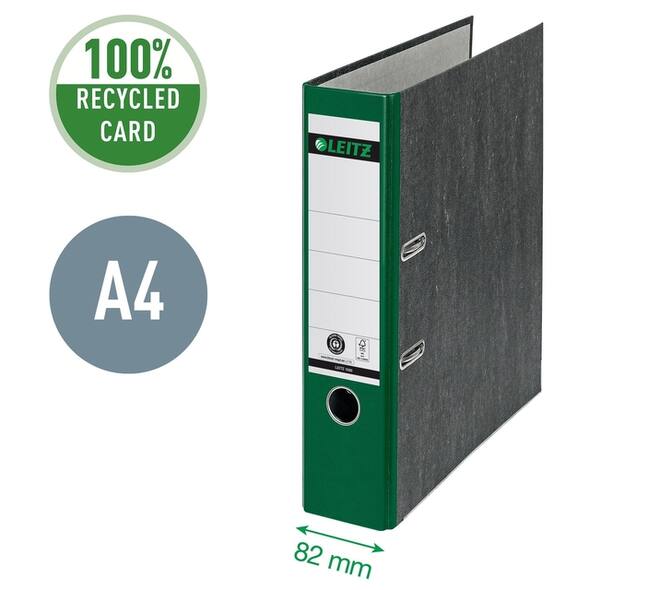 Ordner Leitz 1080 180° 80mm karton A4 groen