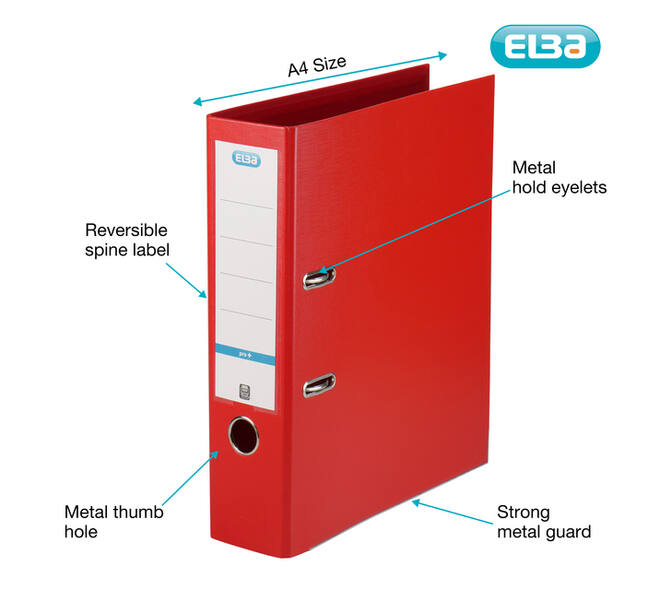 Ordner Elba Smart Pro+ A4 80mm PP rood