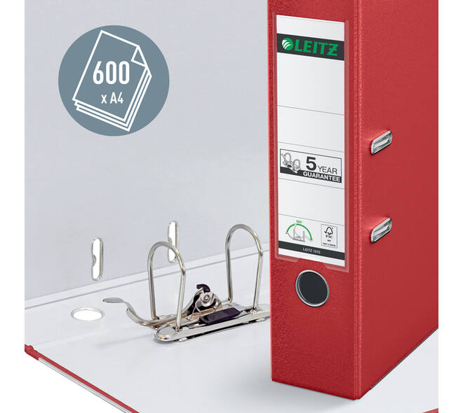 Ordner Leitz 1010 180° 80mm PP A4 rood