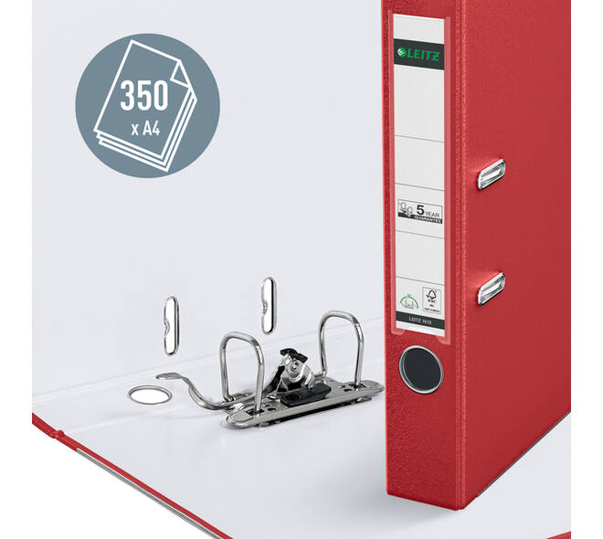 Ordner Leitz 1015 180° 50mm PP A4 rood