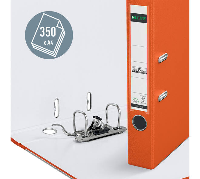 Ordner Leitz 1015 180° 50mm PP A4 oranje