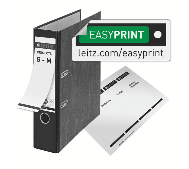 Ordner Leitz 1080 klassiek gewolkt 180° 80mm karton A4 zwart