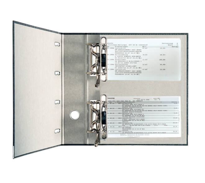 Ordner Leitz 1092 giro-bank met dubbele mechaniek 75mm karton A4 zwart