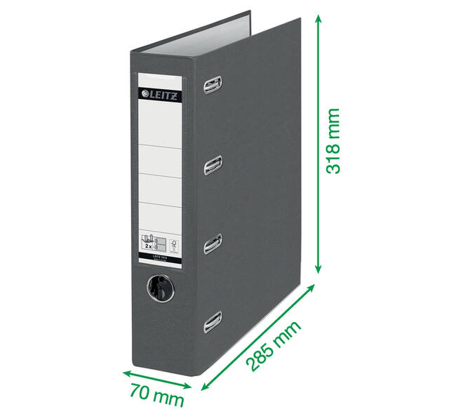 Giro-bank ordner Leitz A4 met dubbele mechaniek 80mm PP rood