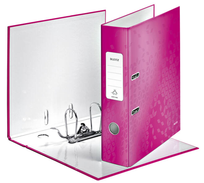 Ordner Leitz WoW 180° gelamineerd 80mm A4 roze