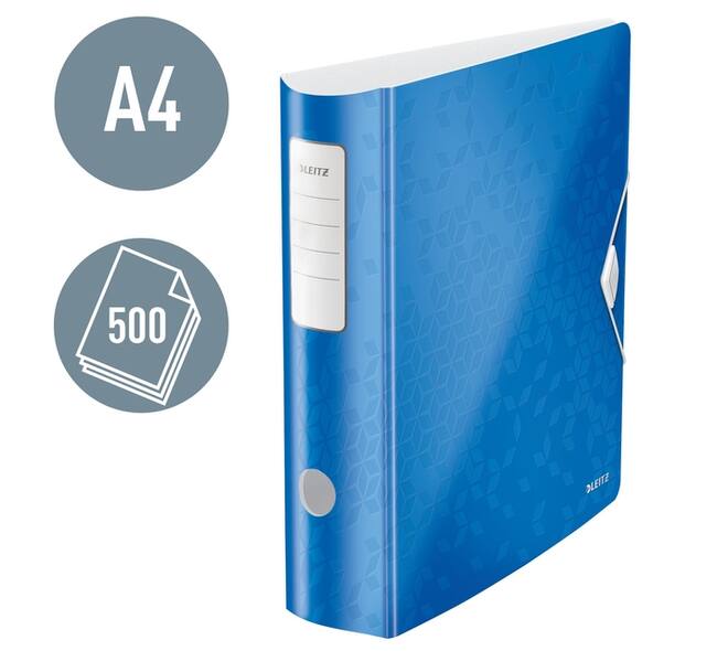 Ordner Leitz WOW active 180° 80mm PP A4 blauw