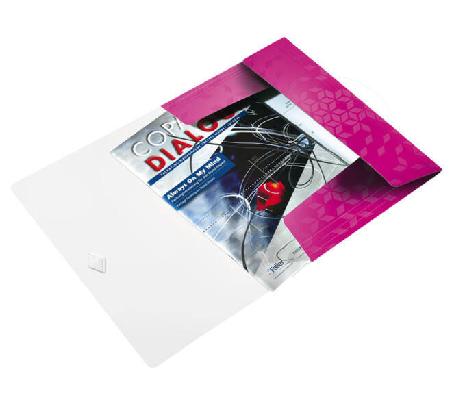 Elastomap Leitz WOW A4 3 kleppen PP roze