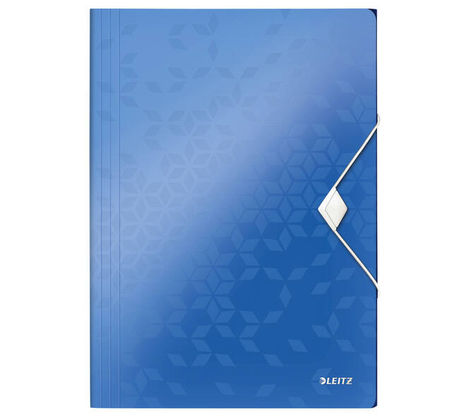 Elastomap Leitz WOW A4 3 kleppen PP blauw
