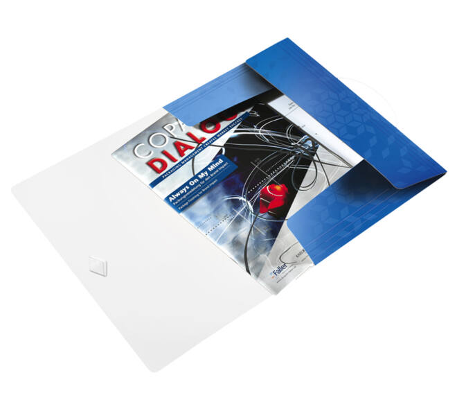 Elastomap Leitz WOW A4 3 kleppen PP blauw