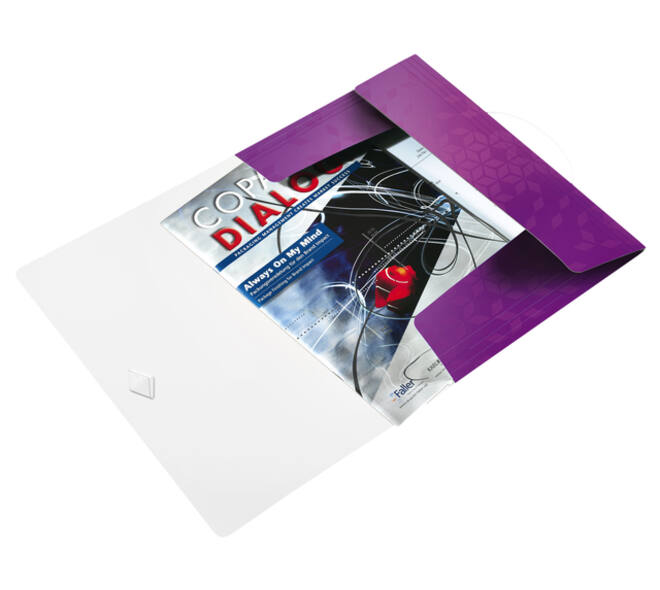 Elastomap Leitz WOW A4 3 kleppen PP paars