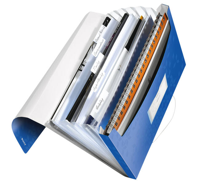 Projectmap Leitz WOW voor A4 6 vaks PP blauw