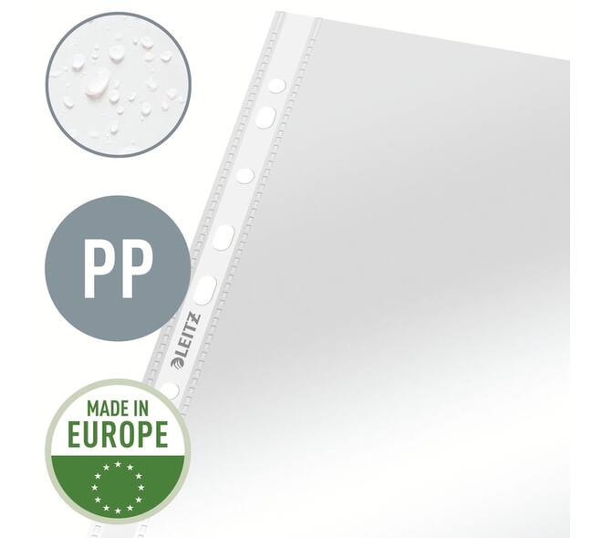 Showtas Leitz Premium standaard copy safe 0.08mm PP A4 transparant 100 stuks