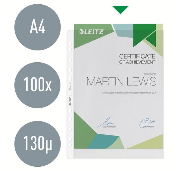 Showtas Leitz Premium copy safe 0.13mm PP A4 100 stuks