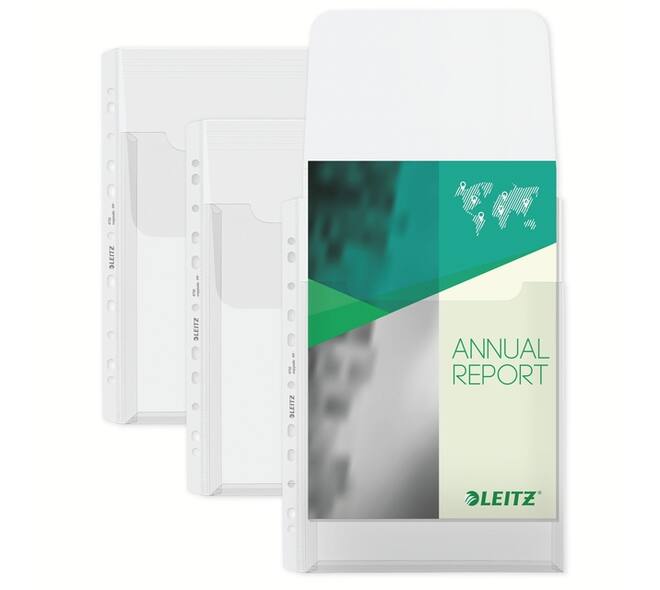 Harmonica showtas Leitz Premium met bovenklep copy safe PP A4  glashelder 5 stuks