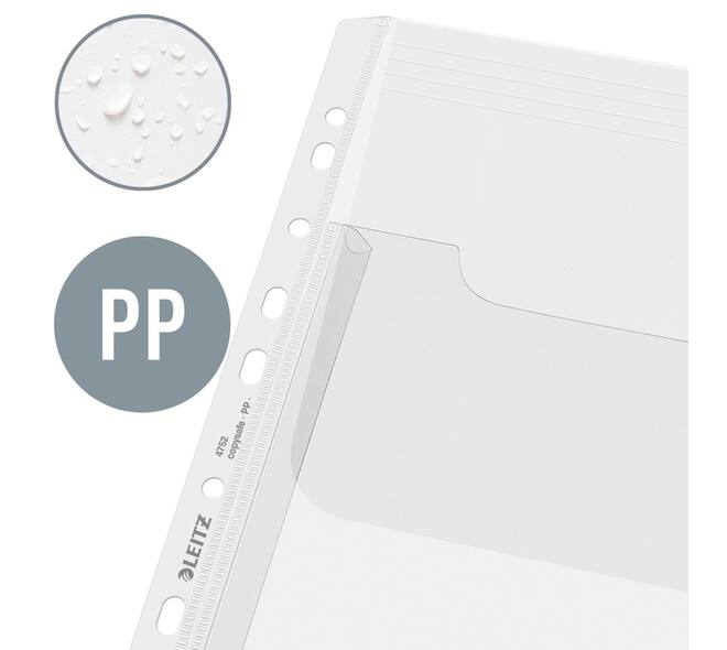 Harmonica showtas Leitz Premium met bovenklep copy safe PP A4  glashelder 5 stuks