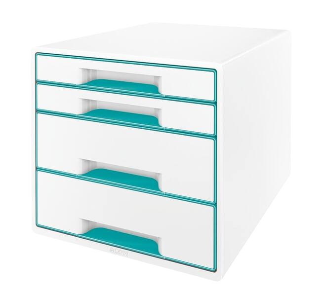 Ladenblok Leitz WOW 4 laden wit/ijsblauw