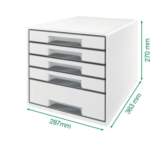 Ladenblok Leitz WoW 5 laden wit/paars