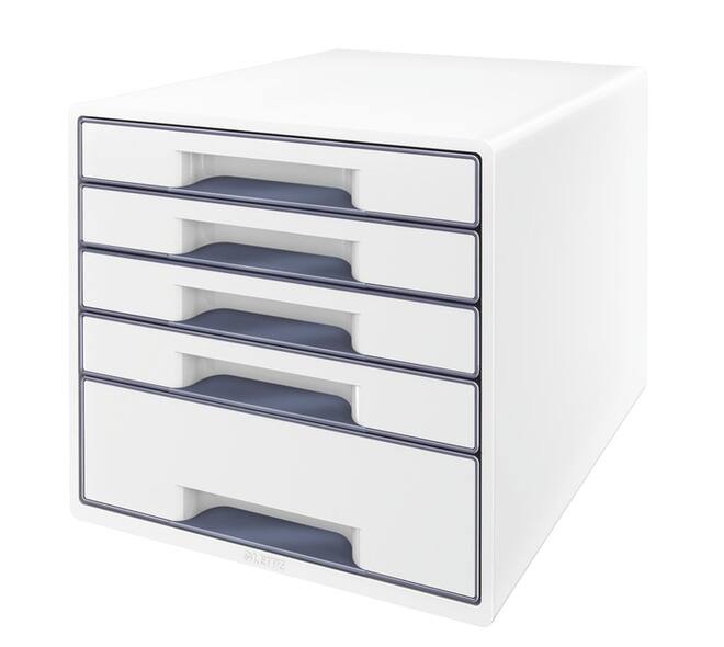 Ladenblok Leitz WOW CUBE A4 maxi 5 laden wit/grijs