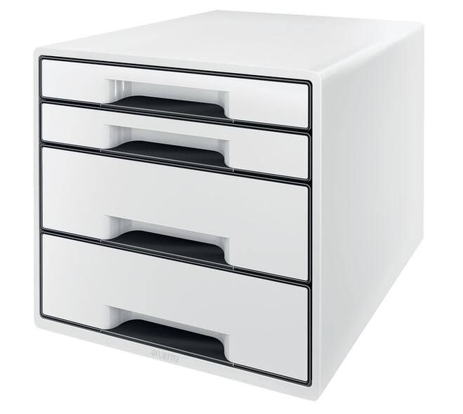 Ladenblok Leitz Wow CUBE A4 maxi 4 laden wit/zwart