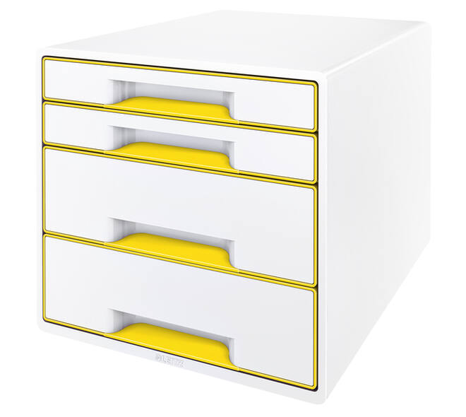 Ladenblok Leitz WOW CUBE 4 laden wit/geel
