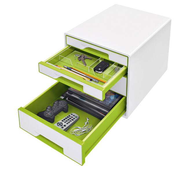 Ladenblok Leitz WOW CUBE 4 laden wit/groen