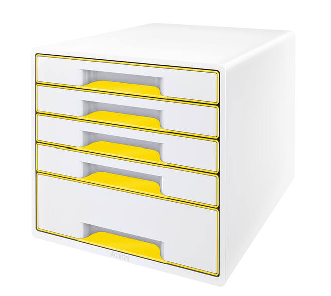 Ladenblok Leitz WOW CUBE 5 laden wit/geel
