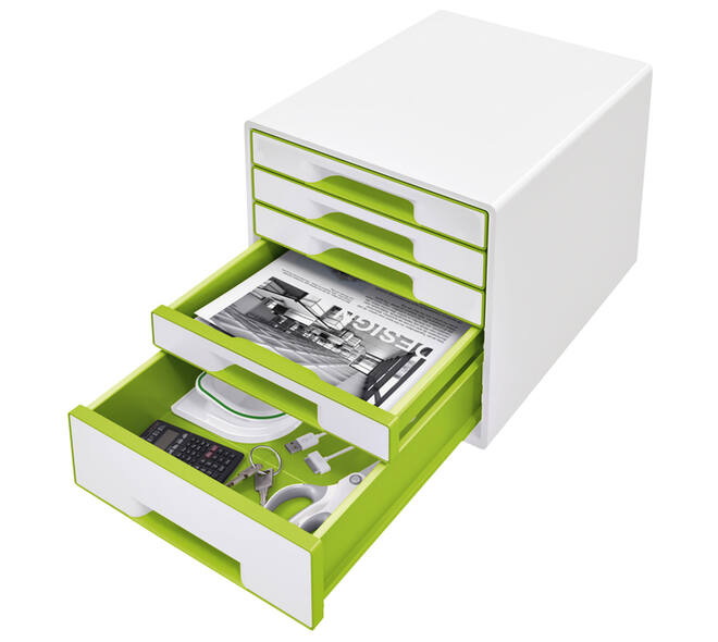 Ladenblok Leitz WOW CUBE 5 laden wit/groen
