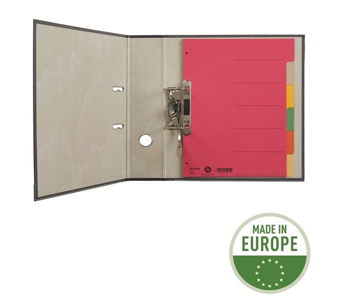 Tabbladen Leitz 4-gaats 4350 6-delig grijs karton