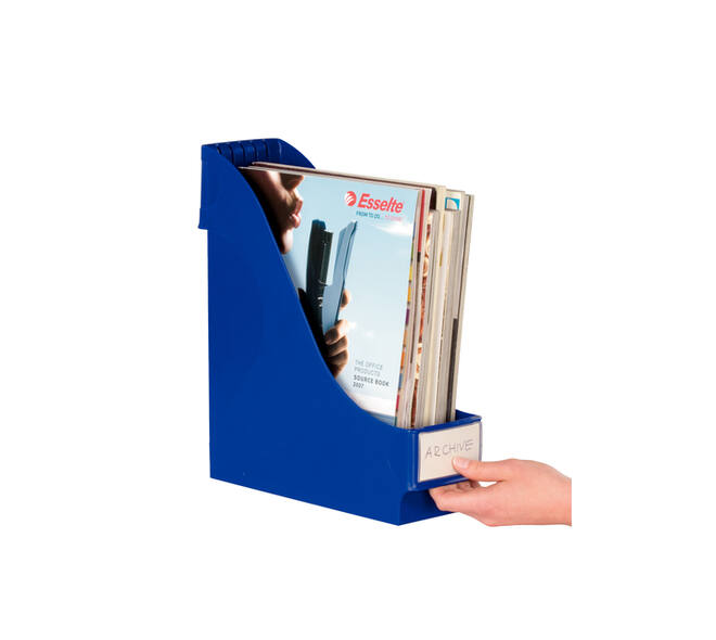 Tijdschriftencassette Leitz extra breed blauw