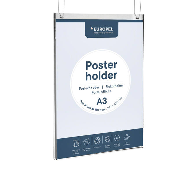 Posterhouder Europel A3 staand acryl